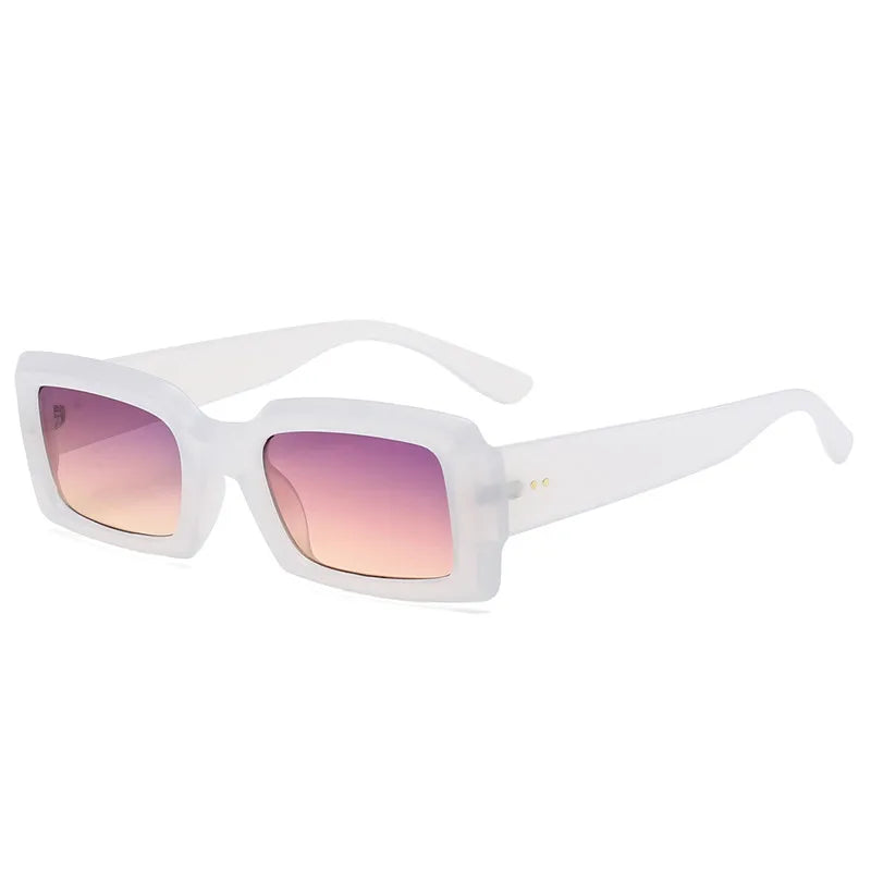 Retro Small Rectangle Sunglasses Women and Men Trendy Jelly Color Eyewear Shades UV400 Men Square Green Purple Sun Glasses