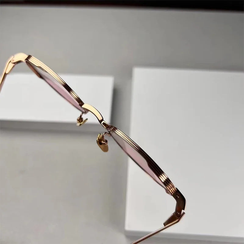 Retro Titanium Vintage Round Design Frame Men Aesthetic Distinctive Women Sunglasses Modern Technique FONTANA