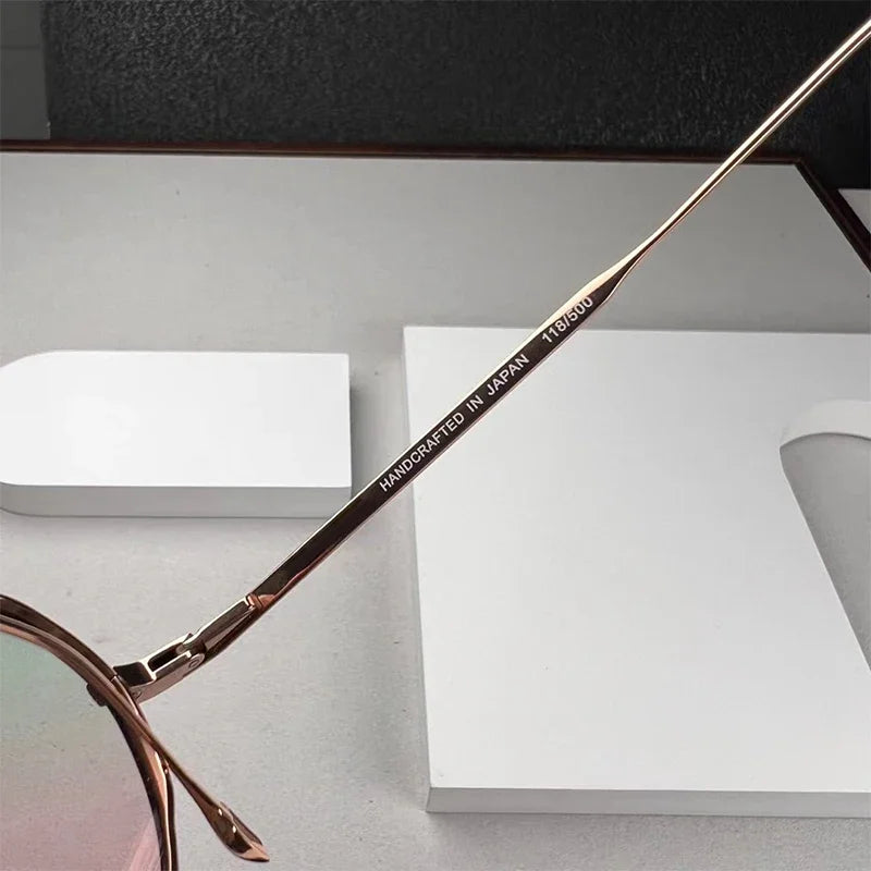 Retro Titanium Vintage Round Design Frame Men Aesthetic Distinctive Women Sunglasses Modern Technique FONTANA