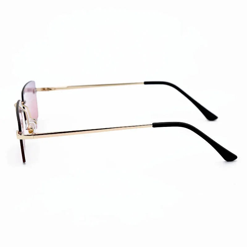 Rimless Rectangular Sunglasses Women Men 2024 Sun Glasses Brand Designer Metal Sunglass Streetwear Eyewear