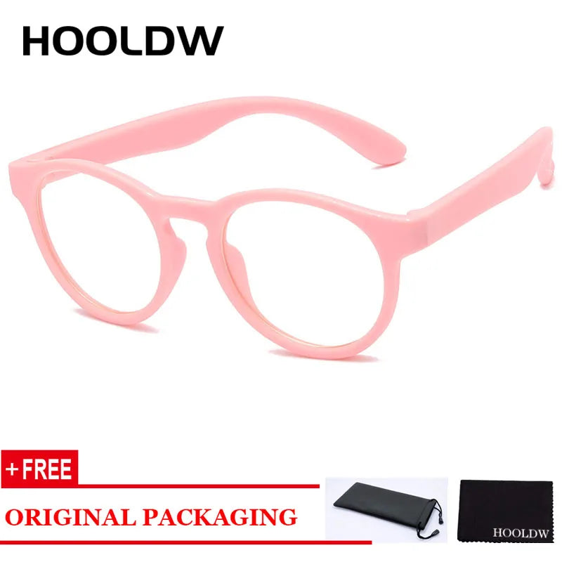 Round Blue Light Kids Glasses Children Optical Frame Eyeware Boys Girls Computer Transparent Blocking Anti Reflective Eyeglasses