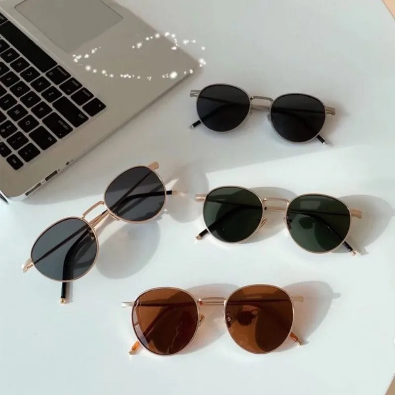 Round Frame Street Shooting Sun Glasses Korean Version Trendy Retro Small Face Designer Sunglasses 2022 New Sunglasses for Women