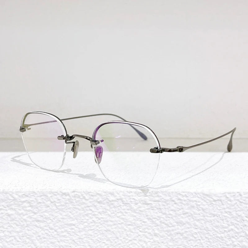 Japanese Brand NO.2II Pure Titanium Original Square Glasses Frames Men  Glasses Women Designer Eyewear