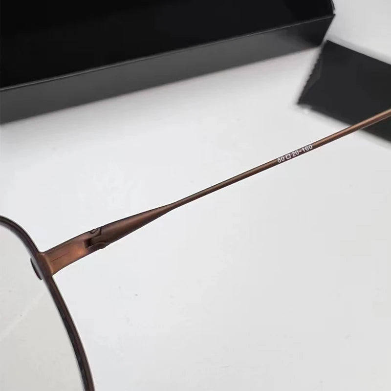 KV-79 Pure Titanium Square Gold Copper Glasses Frames Original Quality  Eyeglasses with Curved Leg for Men and Women