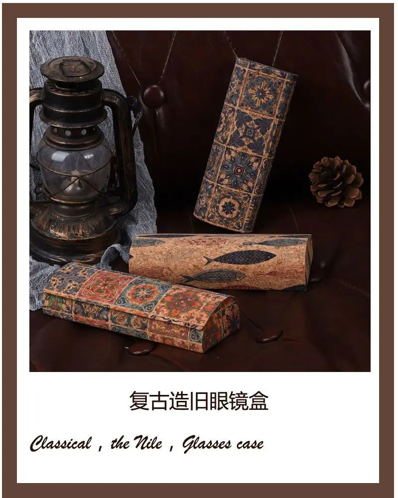 Grain Mural Glasses Case Women Creative Sunglasses Box Glasses Storage Box Eyewear Protection Containers