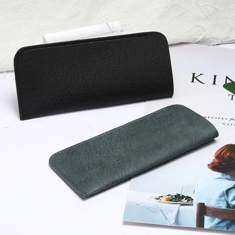 Soft Leather Reading Glasses Bag Case Waterproof Solid Sun Glasses Pouch Simple Eyewear Storage Bags Eyewear Accessories