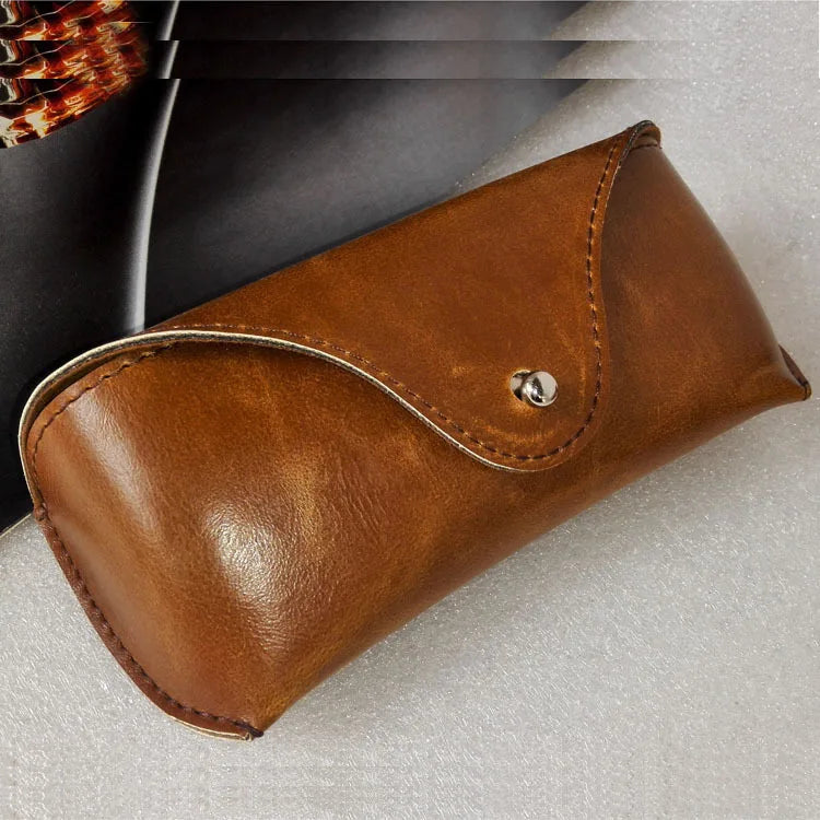Sunglasses Glasses Box Women Portable Crazy Horse PU Glasses Packaging Box Spot Boys Creative Big Glasses Bag