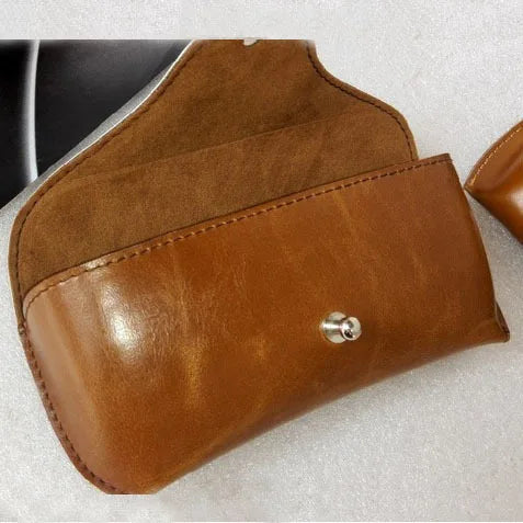 Sunglasses Glasses Box Women Portable Crazy Horse PU Glasses Packaging Box Spot Boys Creative Big Glasses Bag