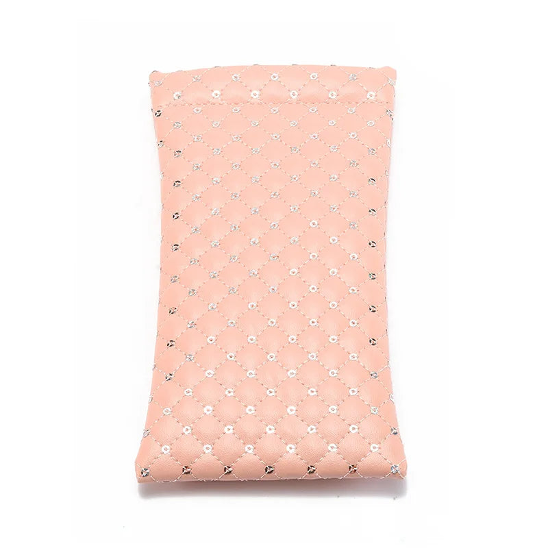 Super New Sequins Glasses Bag Women Thick Soft Glasses Case Men Large Diameter Portable Sunglasses Storage Bag