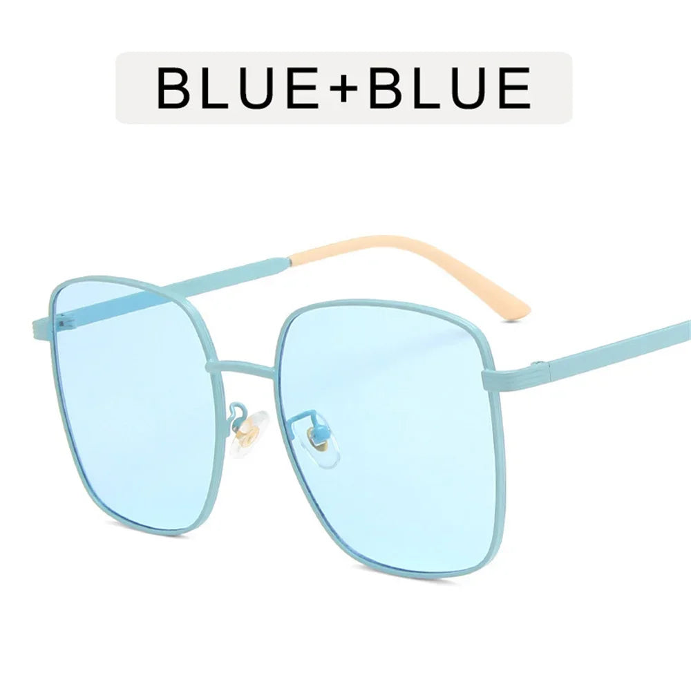 UV400 Square Women's Sunglasses Clear Colored Lens Glasses 2023 Brand Designer Korea Style Eyeglasses Female Eyewear