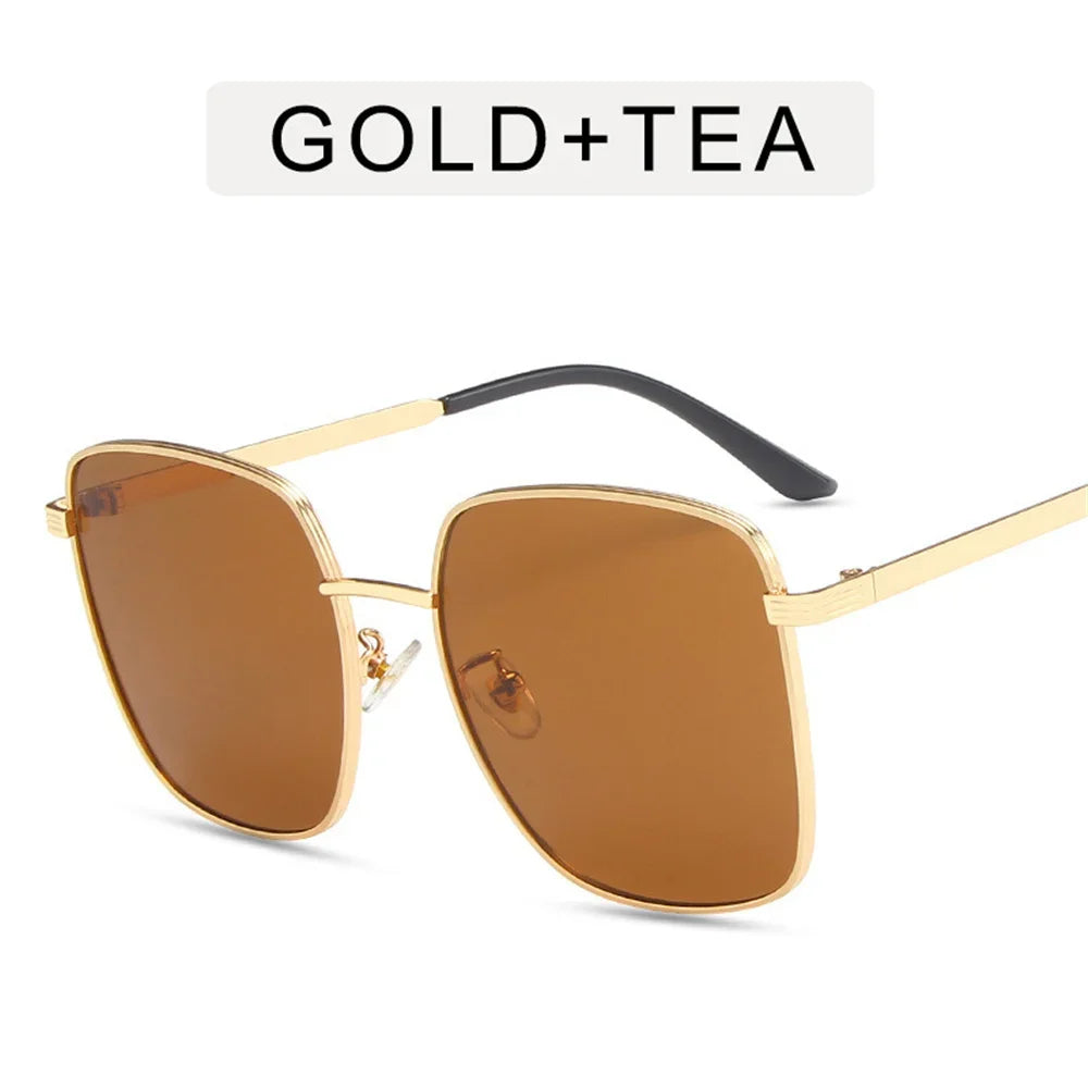 UV400 Square Women's Sunglasses Clear Colored Lens Glasses 2023 Brand Designer Korea Style Eyeglasses Female Eyewear
