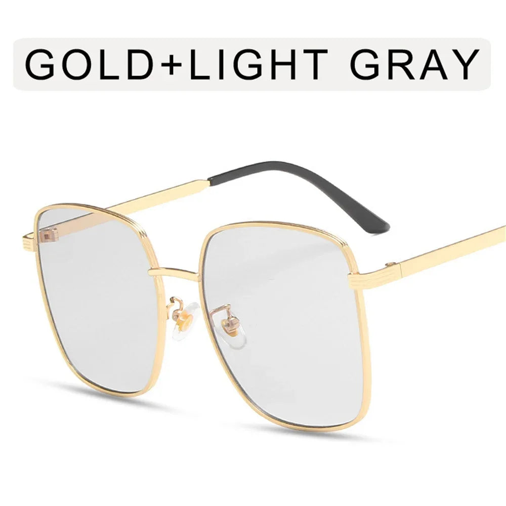 UV400 Square Women's Sunglasses Clear Colored Lens Glasses 2023 Brand Designer Korea Style Eyeglasses Female Eyewear