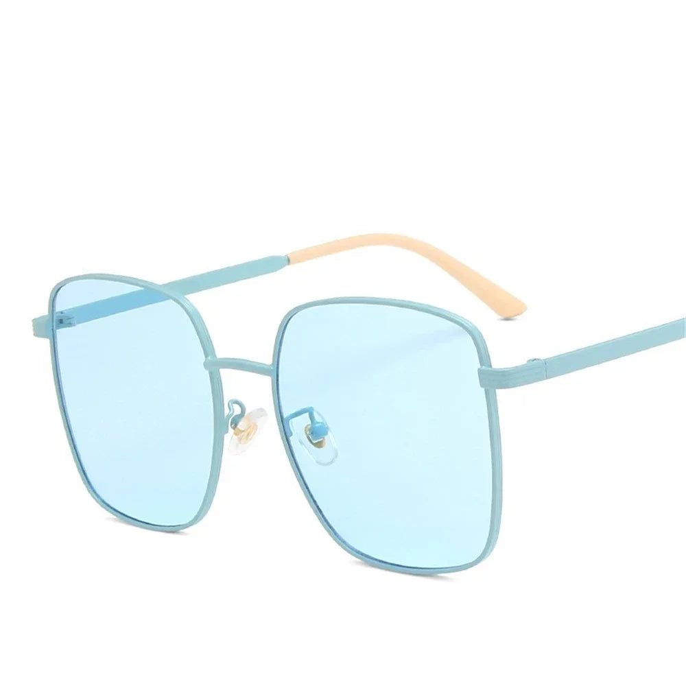 UV400 Square Women's Sunglasses Clear Colored Lens Glasses 2023 Brand Designer Korea Style Eyeglasses Female Eyewear