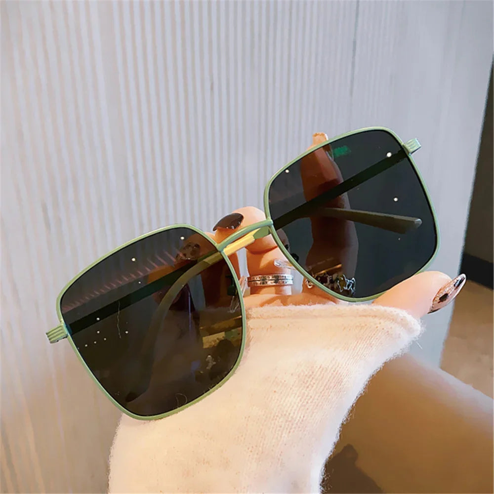 UV400 Square Women's Sunglasses Clear Colored Lens Glasses 2023 Brand Designer Korea Style Eyeglasses Female Eyewear