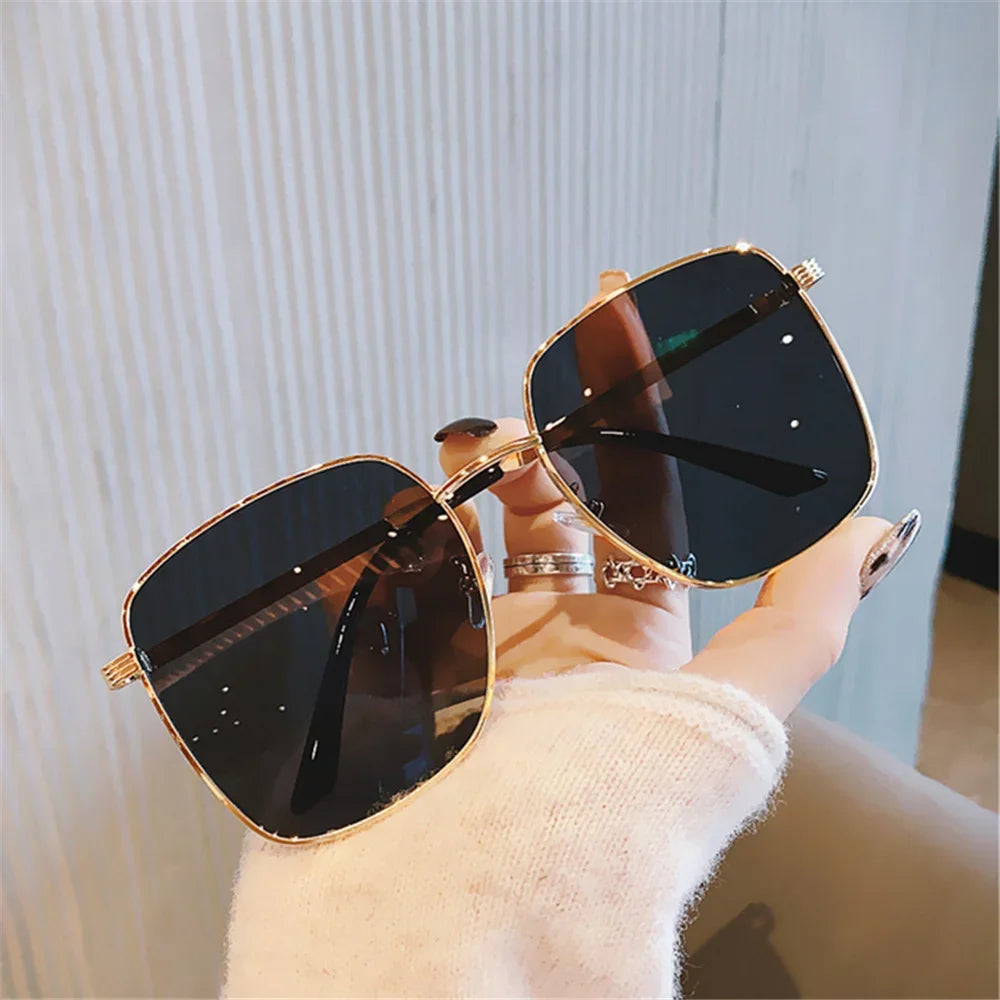 UV400 Square Women's Sunglasses Clear Colored Lens Glasses 2023 Brand Designer Korea Style Eyeglasses Female Eyewear