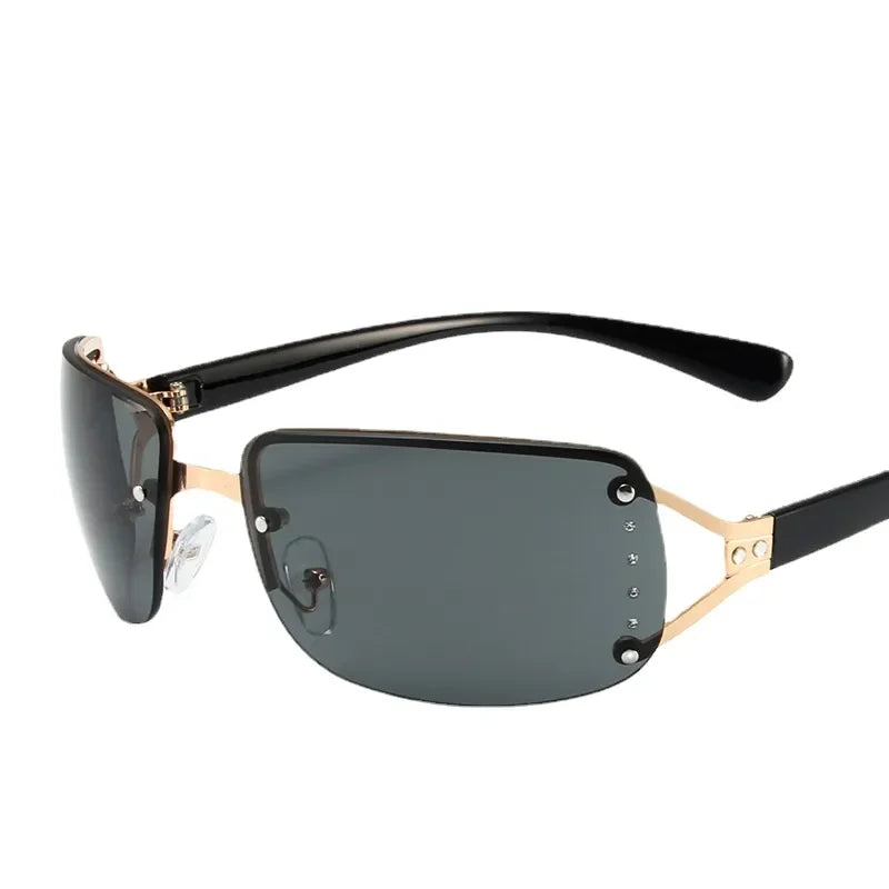 Unisex Luxury Y2K Sunglasses Punk One Piece Sunglasses Square Frameless Sun Glasses Women UV400 Shades Eyewear Gafas