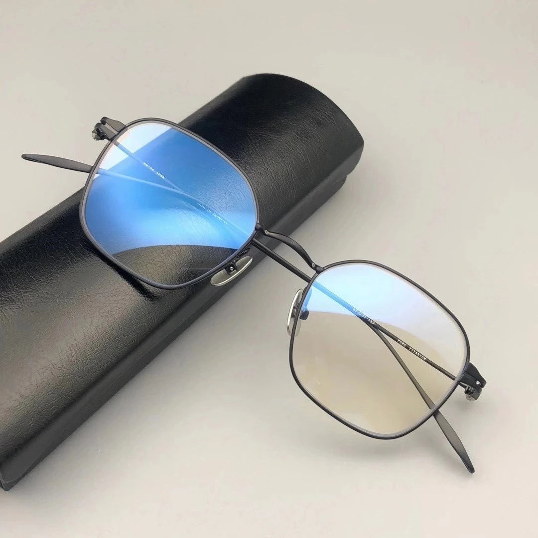Vintage Japan Eyeglasses Eye Glasses Frames for Men  Round Glasses Frames Pure Titanium Luxury Brand Optical Prescription