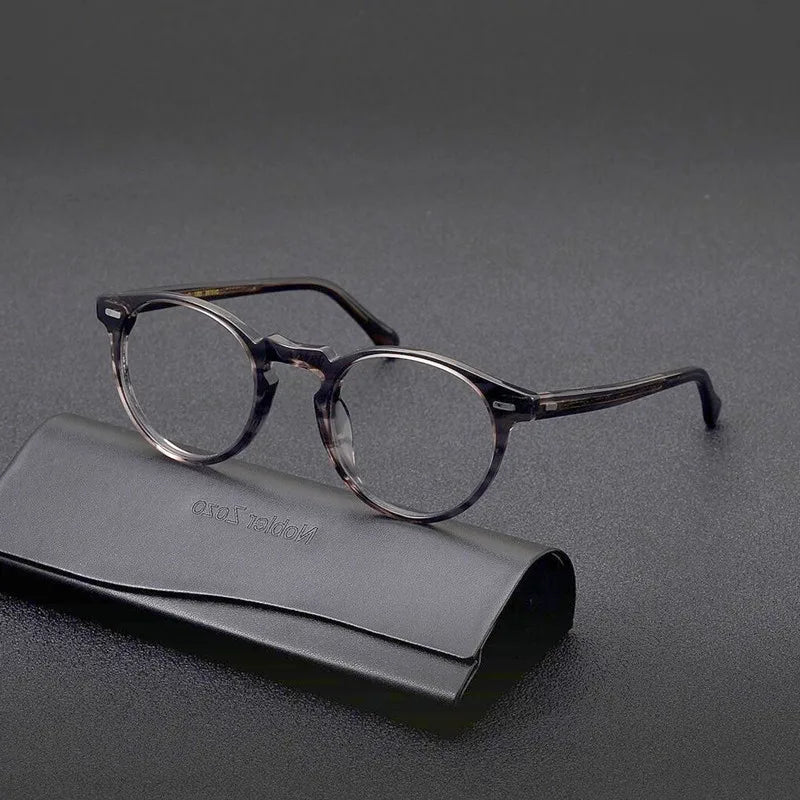 Vintage round glasses frame for men brown tortoiseshell acetate handmade optical frames for women making prescription glasses