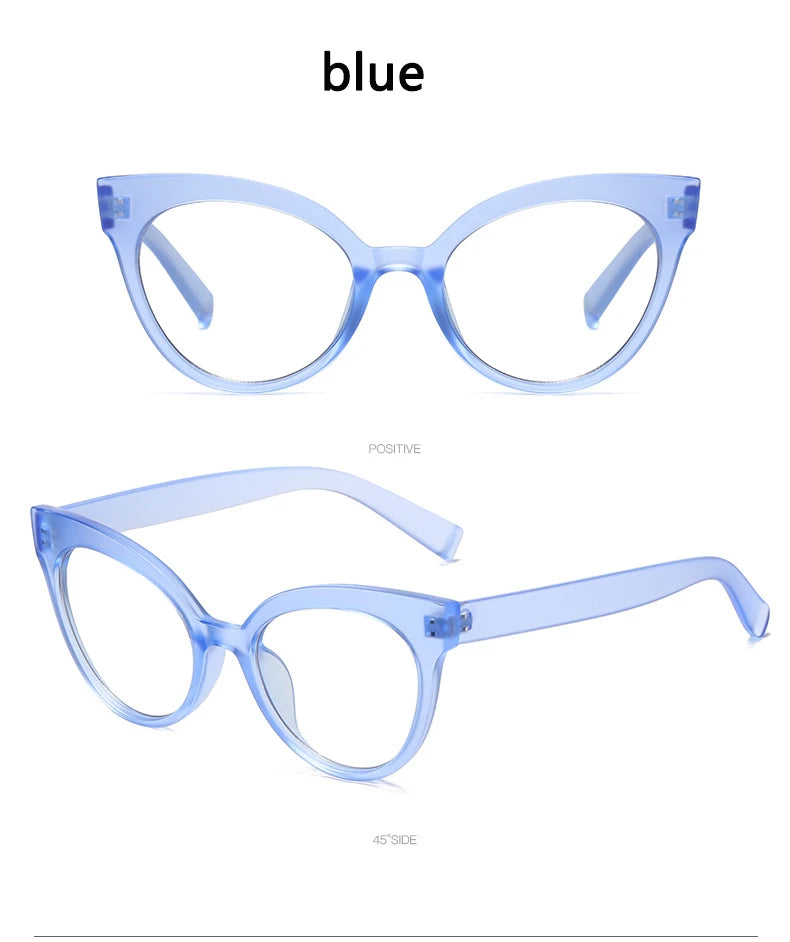Women Cat Eye Anti-blue Light Glasses Frame Computer Goggles Flat Mirror Anti-fatigue PC High Quality Leopard gafas