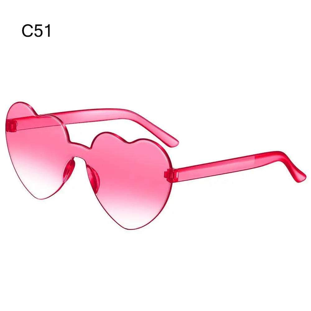 Women Vintage Heart Shape Sunglasses Metal Frame Sun Glasses Candy Color Gradient Sun Glasses For Outdoor Cycling