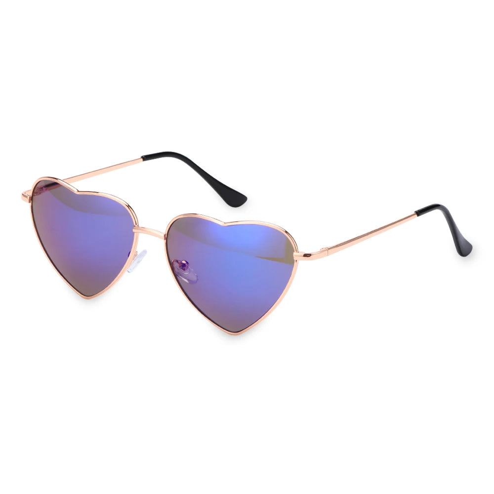 Women Vintage Heart Shape Sunglasses Metal Frame Sun Glasses Candy Color Gradient Sun Glasses For Outdoor Cycling