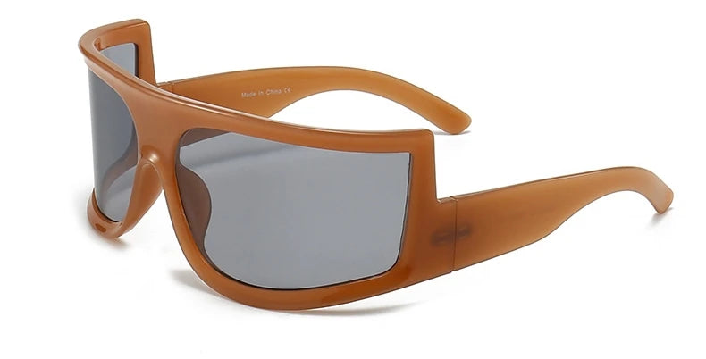 Women's Oversized One Piece Sunglasses Unisex Retro square Punk Sun Glasses Female Men Unique Shades Oculos De Sol