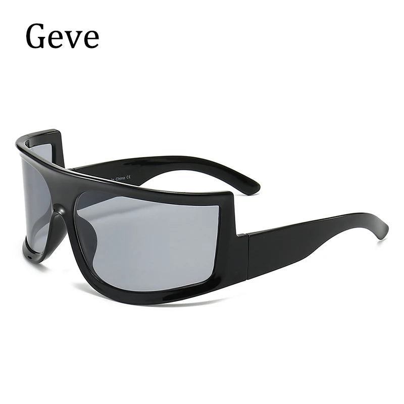 Women's Oversized One Piece Sunglasses Unisex Retro square Punk Sun Glasses Female Men Unique Shades Oculos De Sol