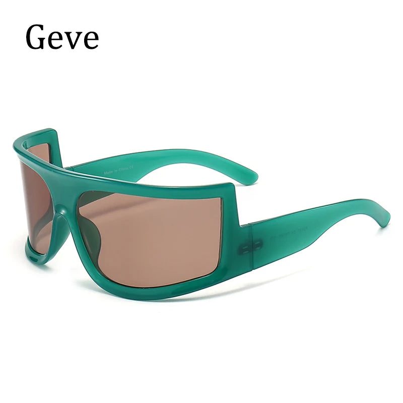 Women's Oversized One Piece Sunglasses Unisex Retro square Punk Sun Glasses Female Men Unique Shades Oculos De Sol