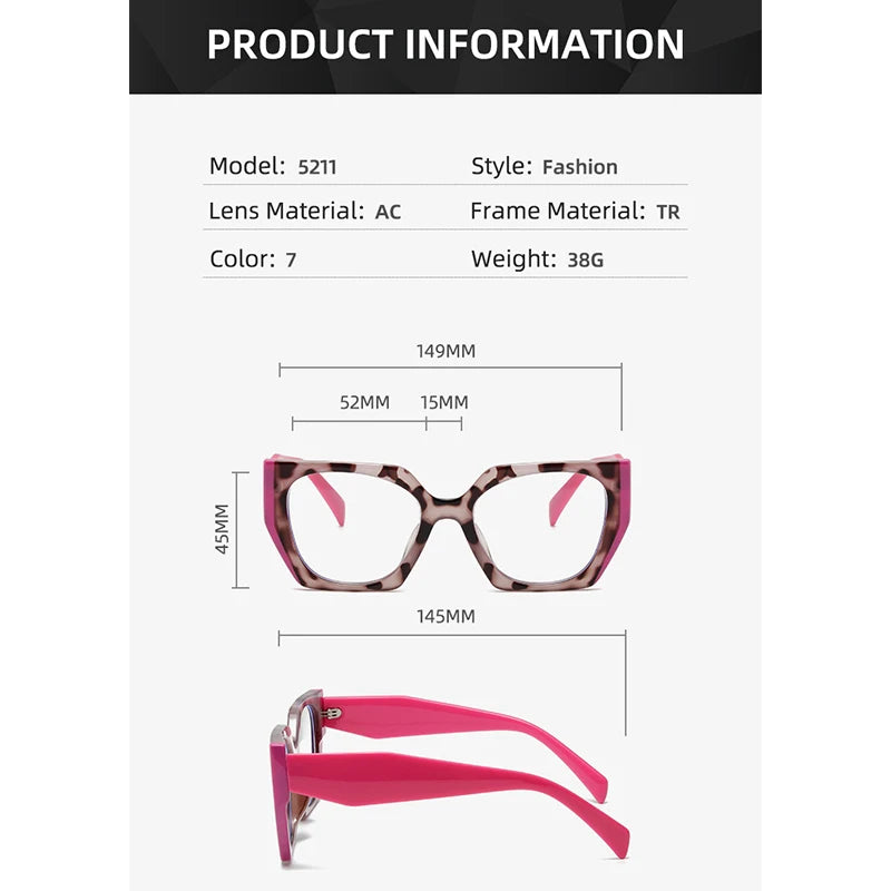 XJiea Designer Leopard Print Stitching Colors Anti-blue Light Glasses For Women Cat Eye Computer Blue Ray Blocking Eyeglasses