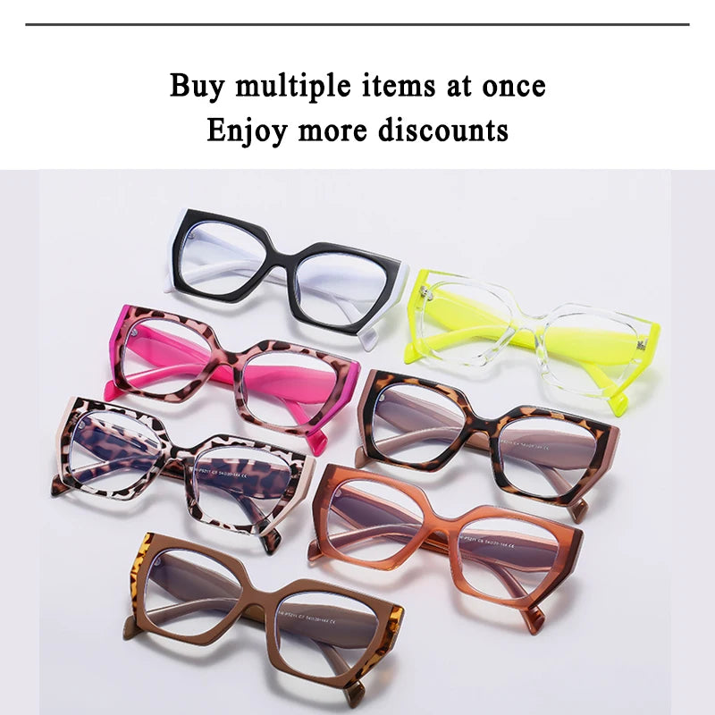 XJiea Designer Leopard Print Stitching Colors Anti-blue Light Glasses For Women Cat Eye Computer Blue Ray Blocking Eyeglasses