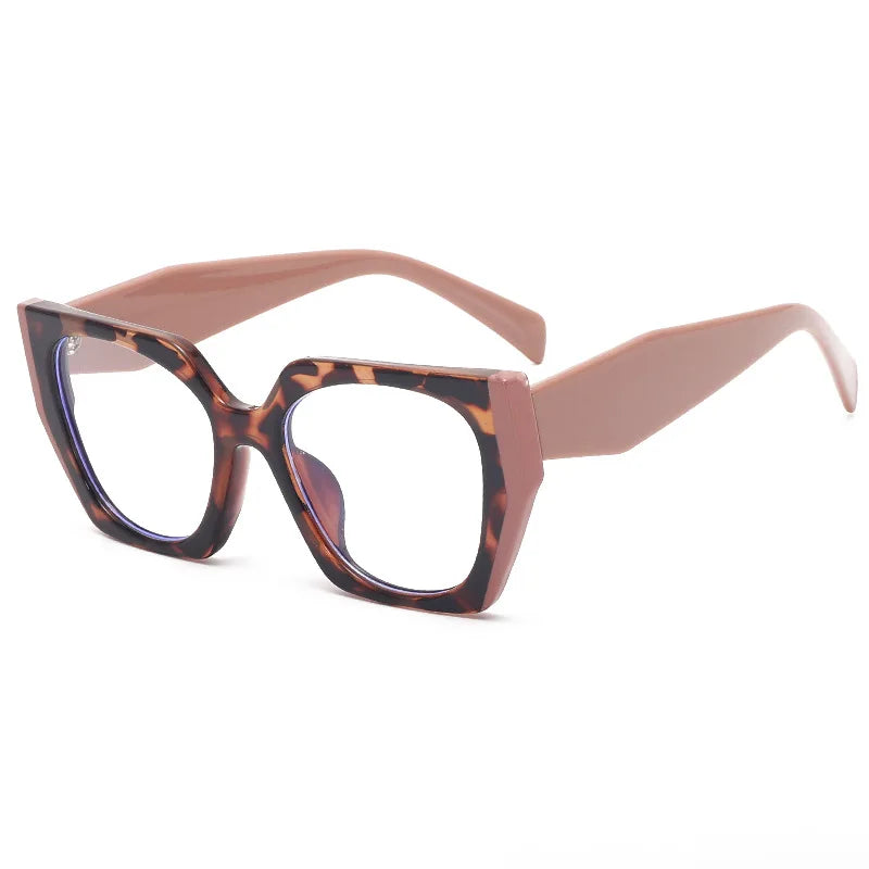 XJiea Designer Leopard Print Stitching Colors Anti-blue Light Glasses For Women Cat Eye Computer Blue Ray Blocking Eyeglasses