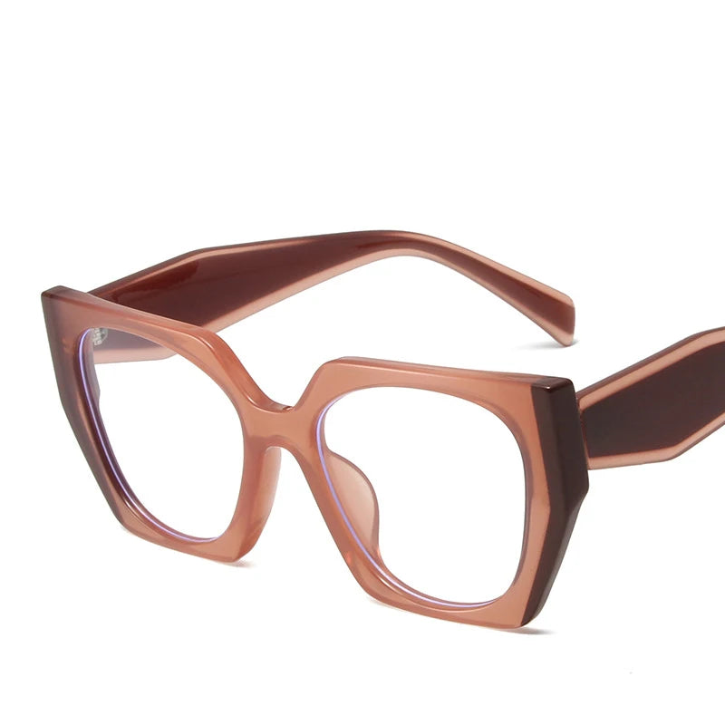 XJiea Designer Leopard Print Stitching Colors Anti-blue Light Glasses For Women Cat Eye Computer Blue Ray Blocking Eyeglasses